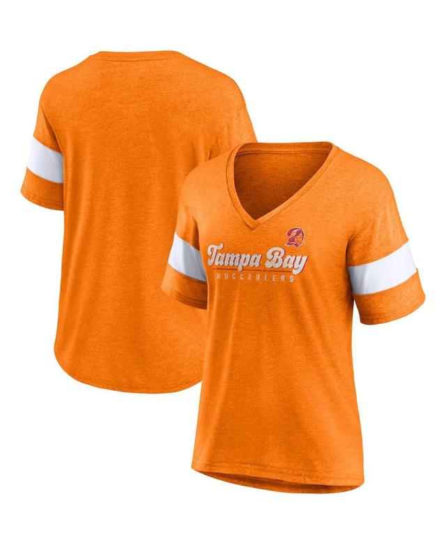 Womens Fanatics Heather Gray Cleveland Browns Give It All Half-Sleeve Tri-Blend V-Neck T-shirt Product Image