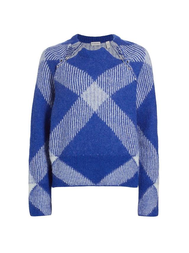 Womens Check Alpaca-Blend Regular-Fit Sweater Product Image