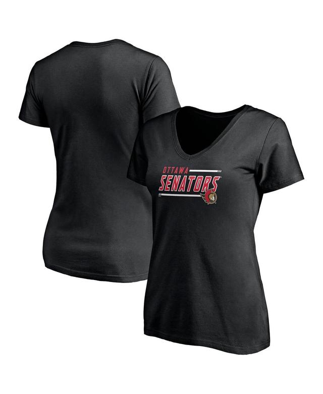 Womens Fanatics Branded Black Ottawa Senators Plus Size Mascot In Bounds V-Neck T-Shirt Product Image