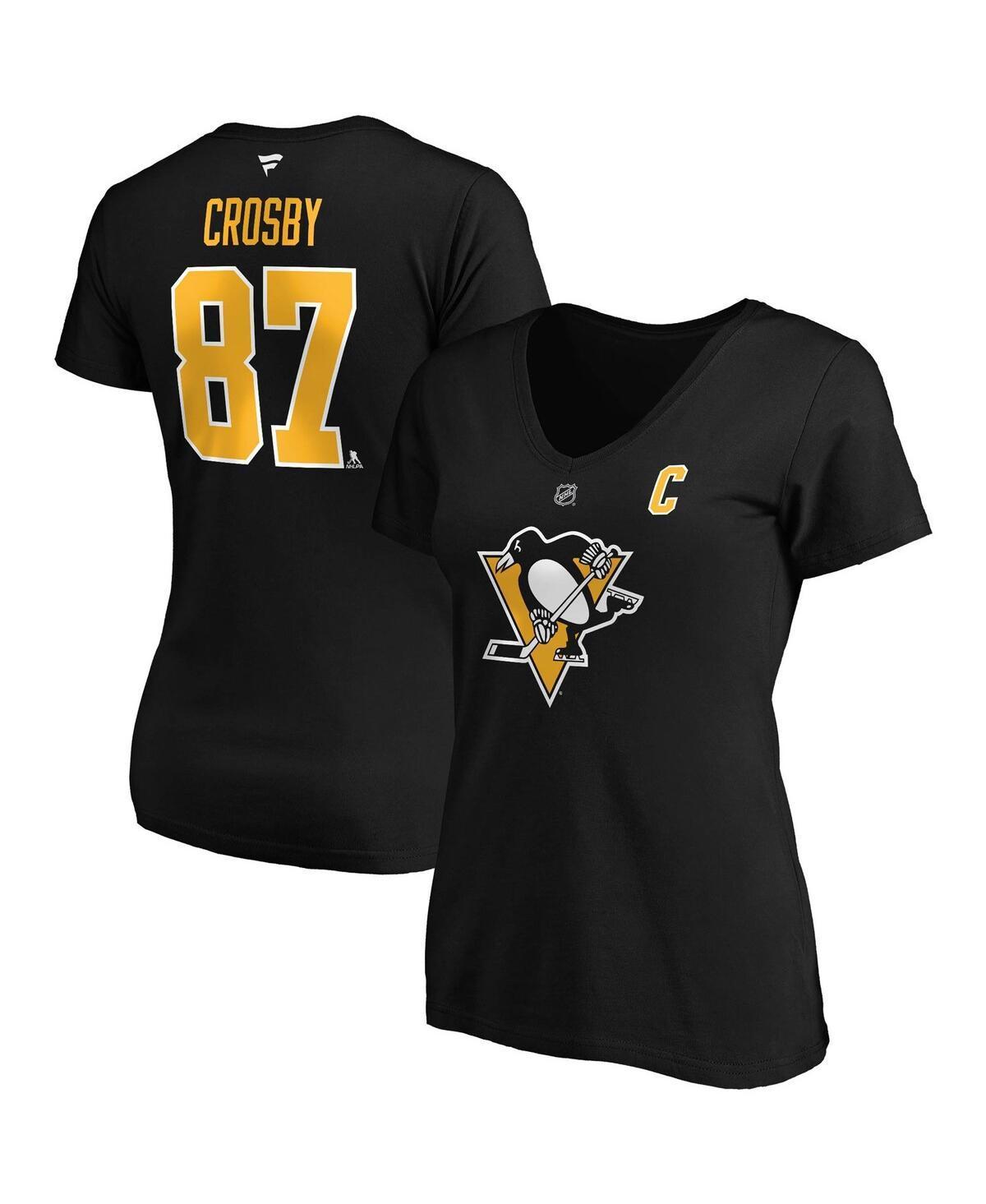 Womens Fanatics Branded Sidney Crosby Pittsburgh Penguins Plus Size Name & Number V-Neck T-Shirt Product Image