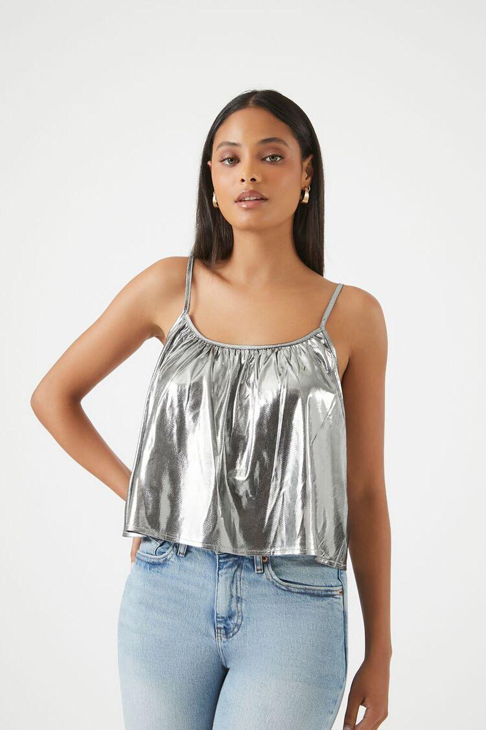 Metallic Relaxed-Fit Cami | Forever 21 Product Image