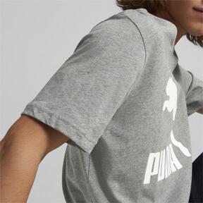 PUMA Classics Men's Logo T-Shirt in Medium Grey Heather Product Image