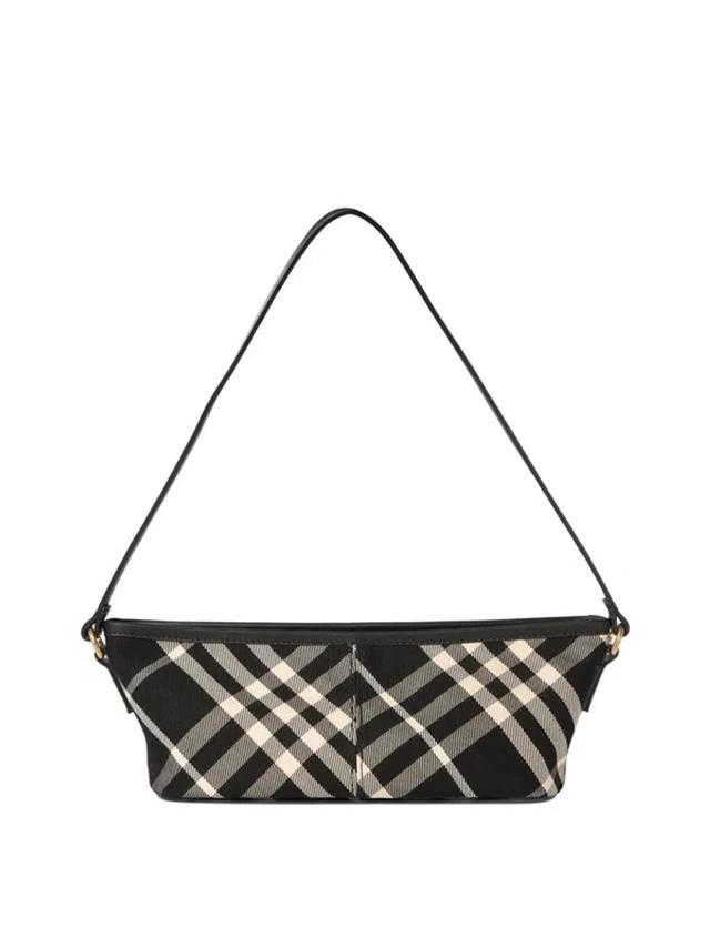 BURBERRY Mini Check Shoulder Bag In Black Product Image