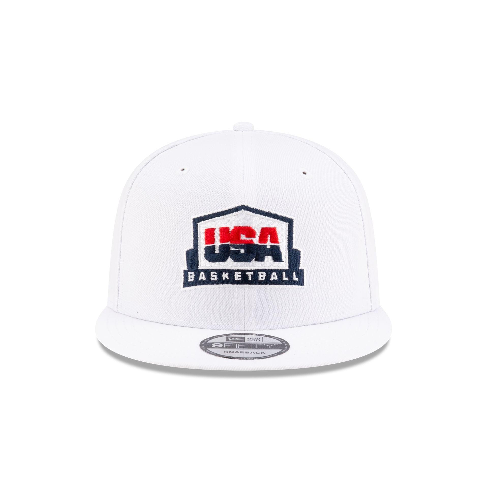 USA Basketball Optic White Sidepatch 9FIFTY Snapback Hat Male Product Image