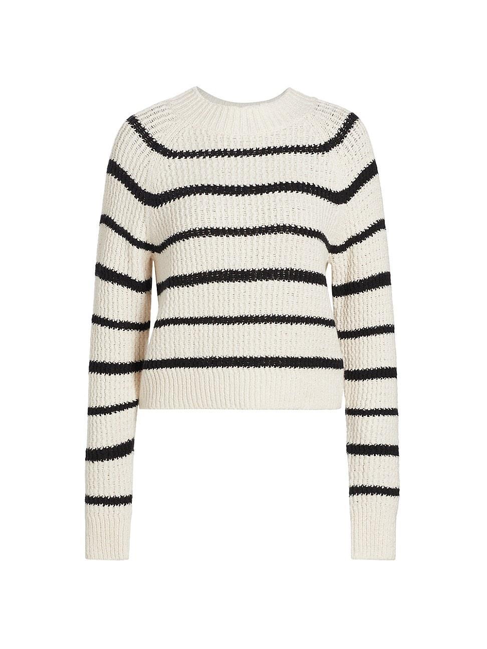 Vince Rib Stripe Crewneck Sweater Product Image