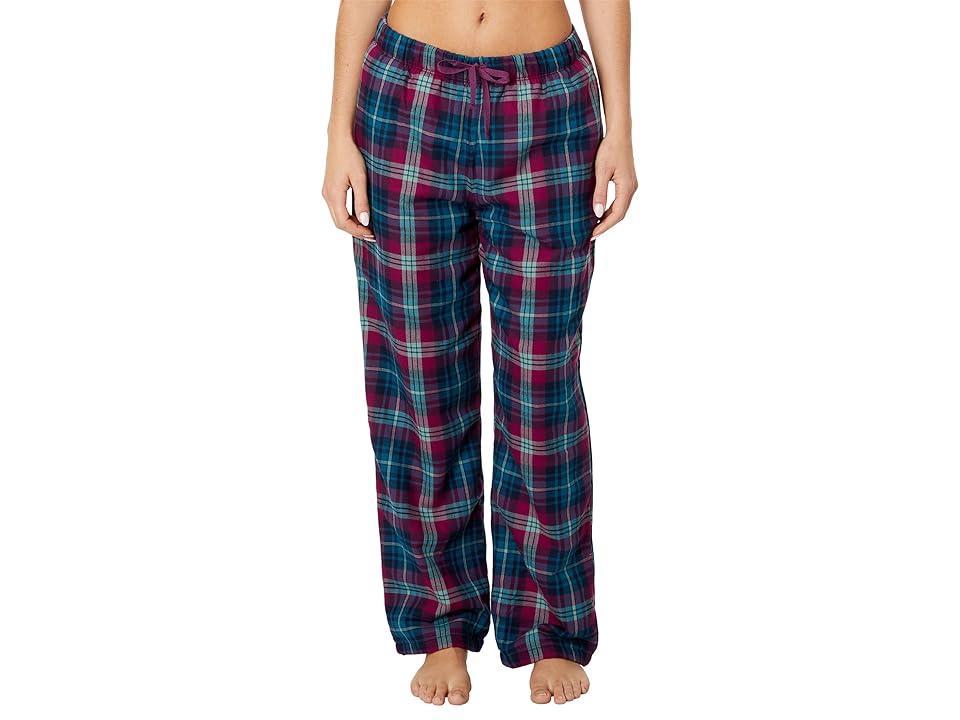 L.L.Bean Flannel Lounge Pants Lined Plaid (Dark Mulberry Plaid) Women's Clothing product image