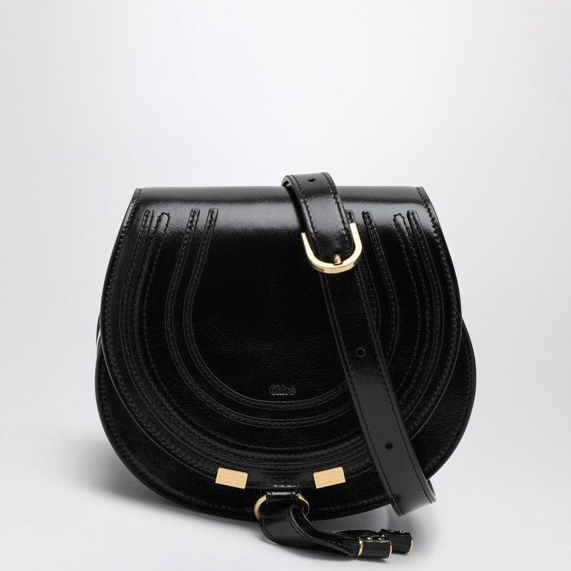 Chloe Marcie Black Small Saddle Bag Women Product Image