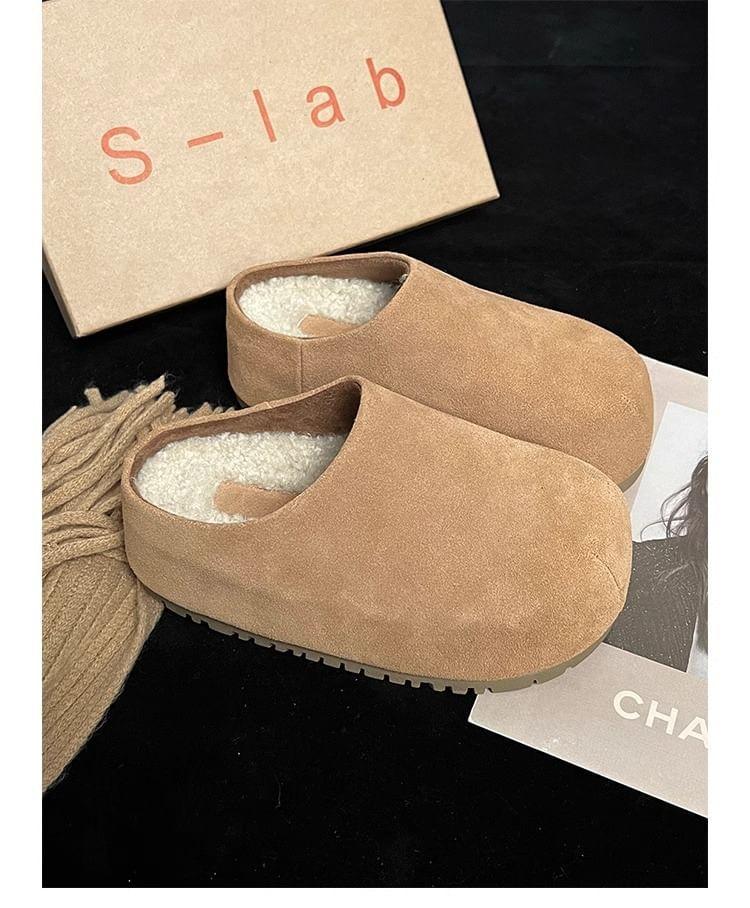 Fleece-Lined Platform Mules Product Image