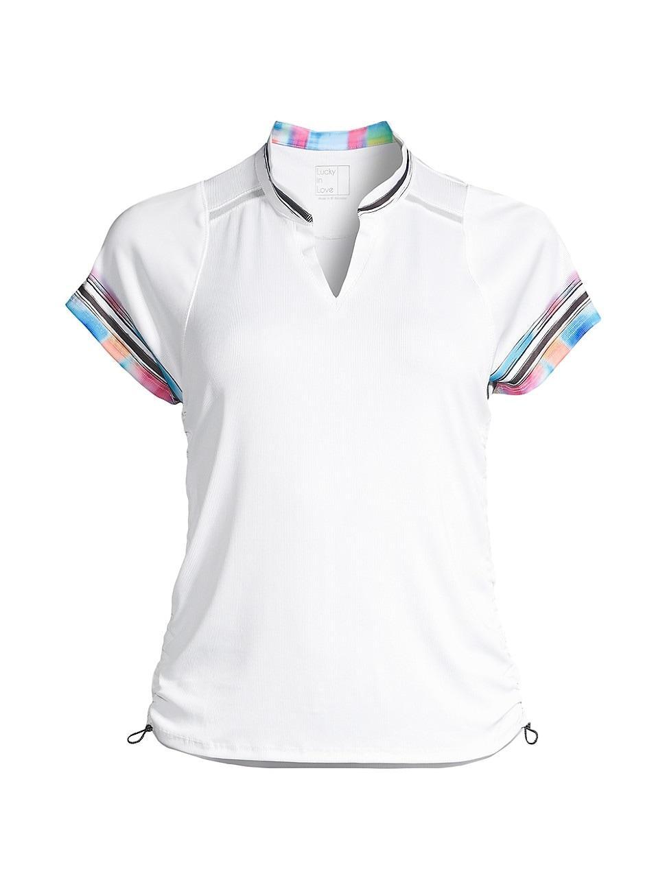 Womens Off Tropic Short-Sleeve Ribbed Tennis Top product image