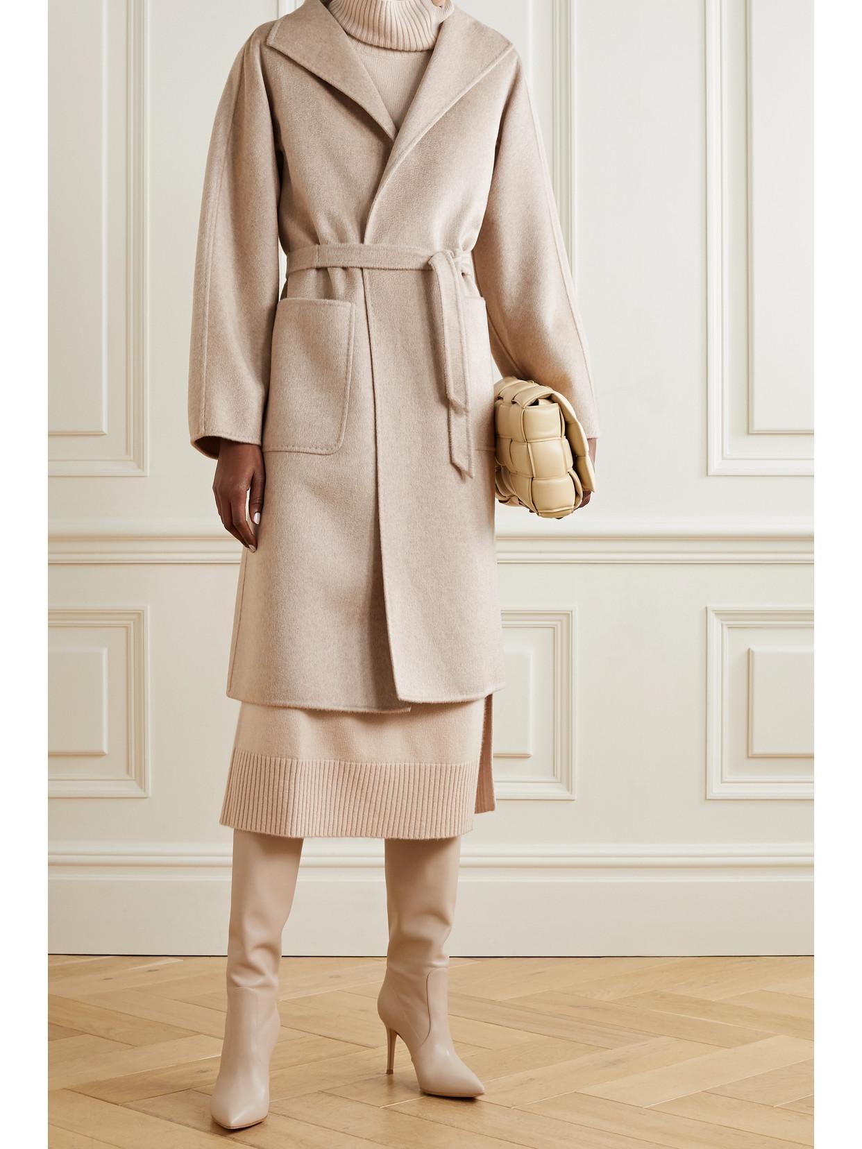 Lilia Belted Cashmere Coat In Camel Product Image