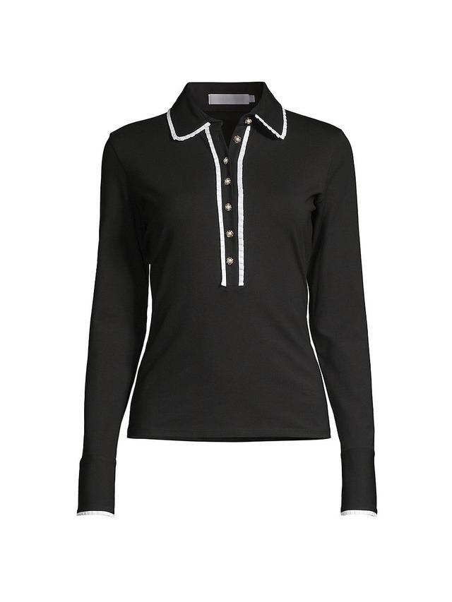 Womens Faustine Ruffled-Placket Top Product Image