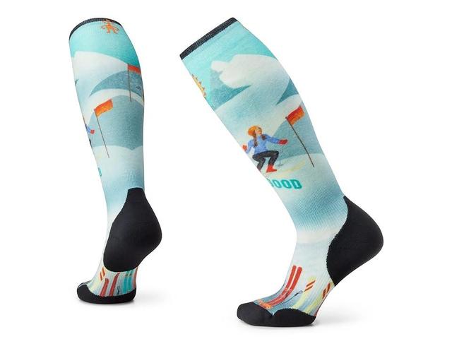 Smartwool Ski Targeted Cushion Snow Bunny Print Over the Calf (Capri) Women's Crew Cut Socks Shoes Product Image