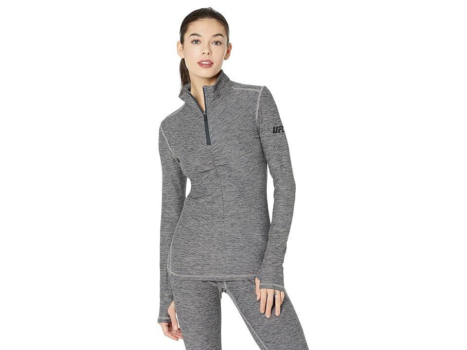 UFC Long Sleeve 1/4 Zip Pullover (Fogged Grey) Women's Clothing Product Image