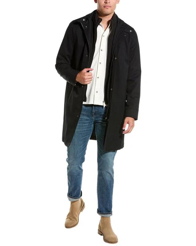 Funnel Neck Coat In Navy Product Image