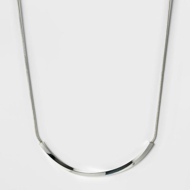 Womens Fashion Chain Necklace - A New Day Silver Product Image