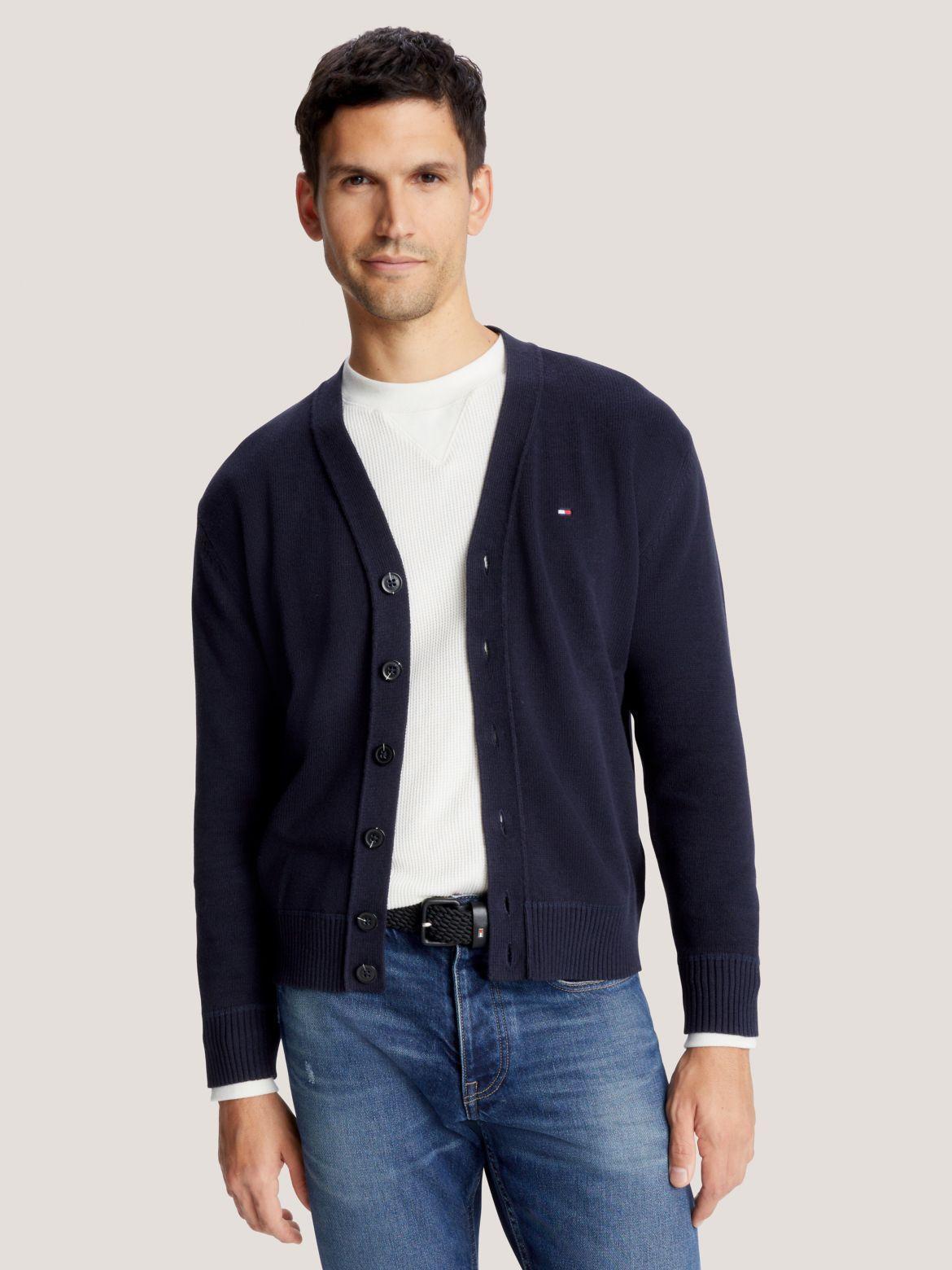 Mens Tommy Hilfiger Jersey Cardigan Blue Product Image