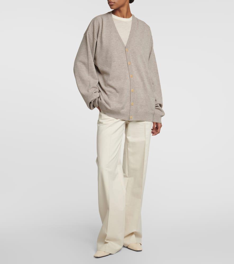 THE ROW Wool-blend Cardigan In Grey Product Image