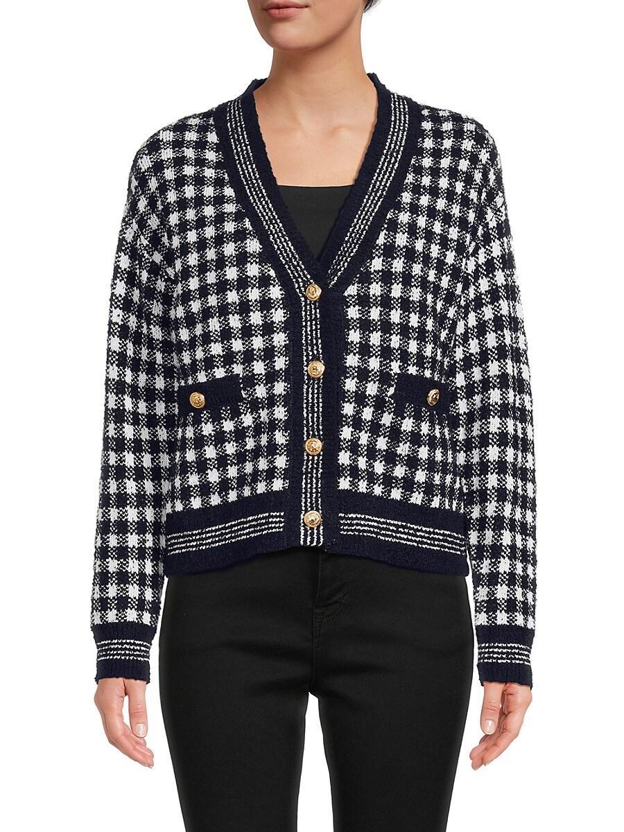 Aqua Checkered Cropped Cardigan - 100% Exclusive Product Image