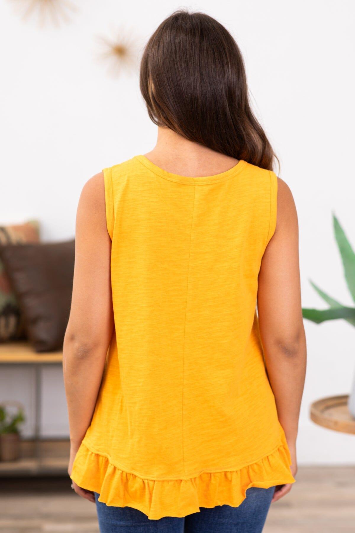 Orange Tank With Ruffle Trim Product Image