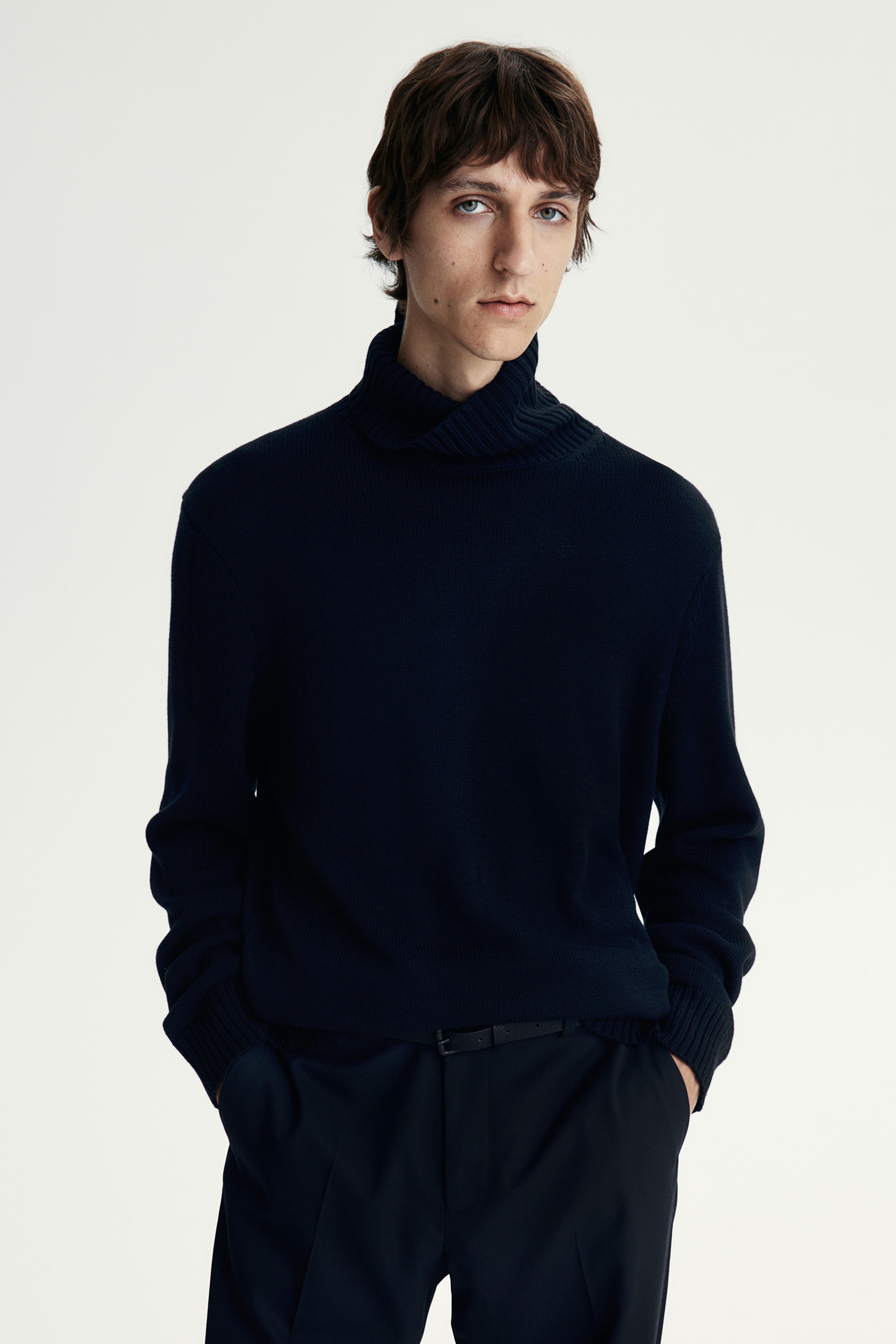 Cotton-Blend Mock-Turtleneck Sweater Product Image