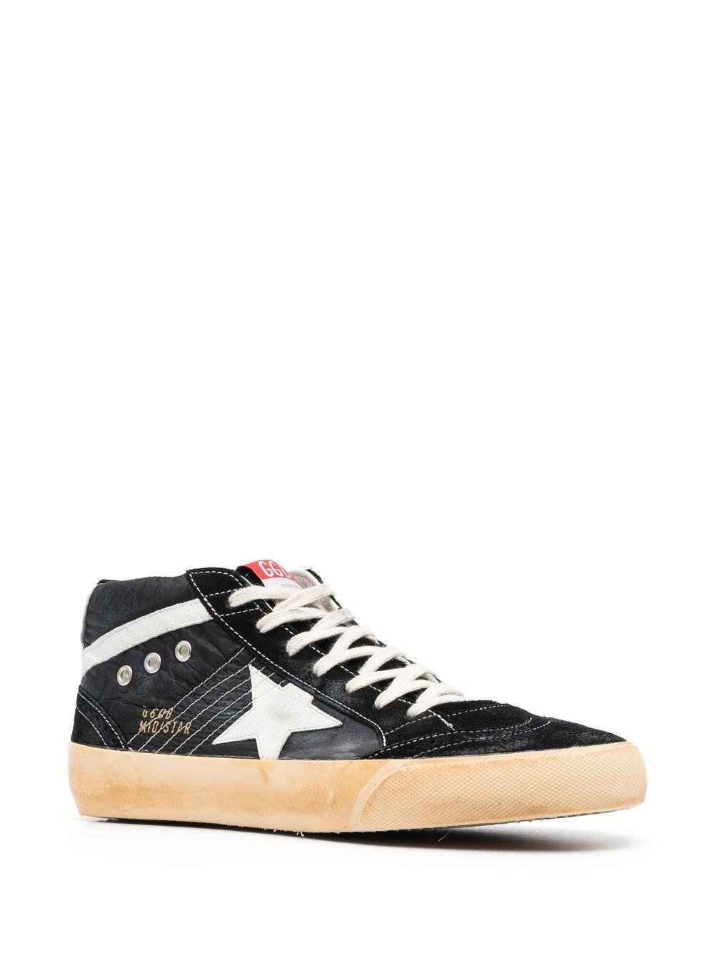 GOLDEN GOOSE Mid Star Lace-up Sneakers In Black/white Product Image