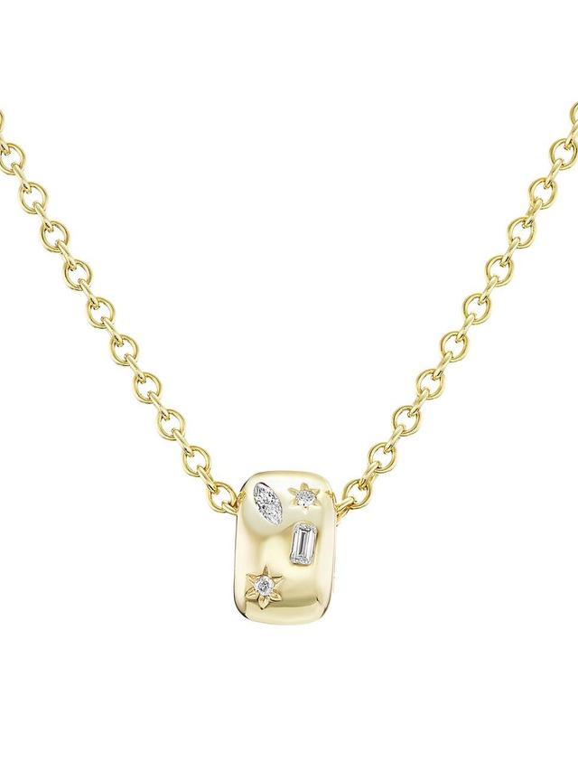 Womens 14K Yellow Gold & 0.18 TCW Diamond Pendant Necklace Product Image