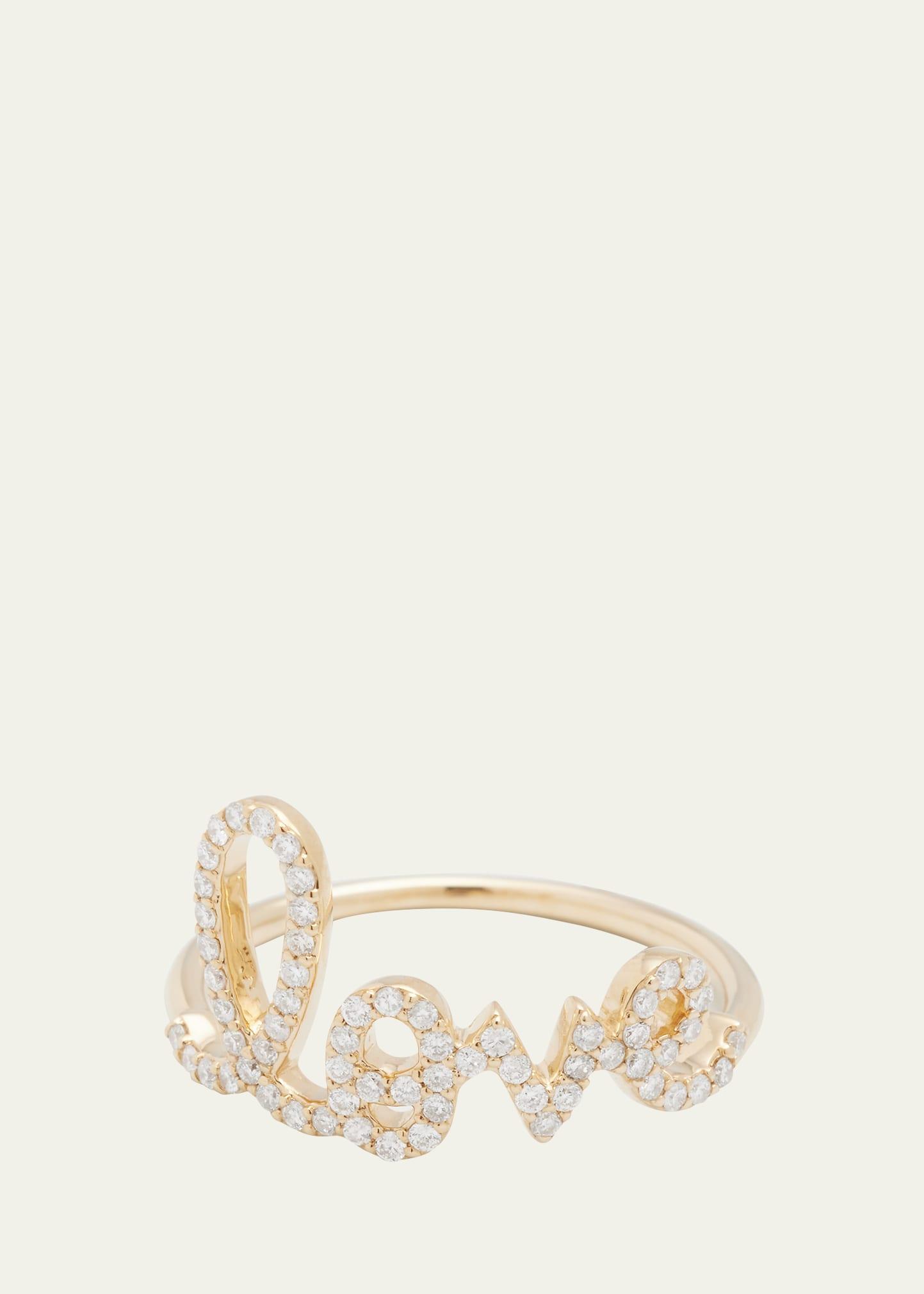 Large Love 14K Gold Ring with Diamonds Product Image