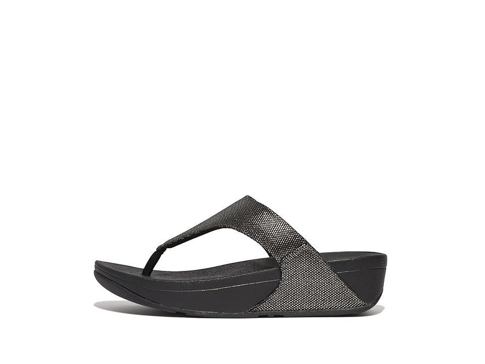 FitFlop Lulu Glitz-Canvas Toe-Post Sandals (Pewter ) Women's Sandals Product Image