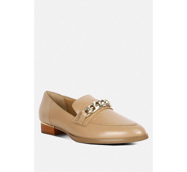 Rag & Co Pola Womens Leather Chain Link Loafers Product Image