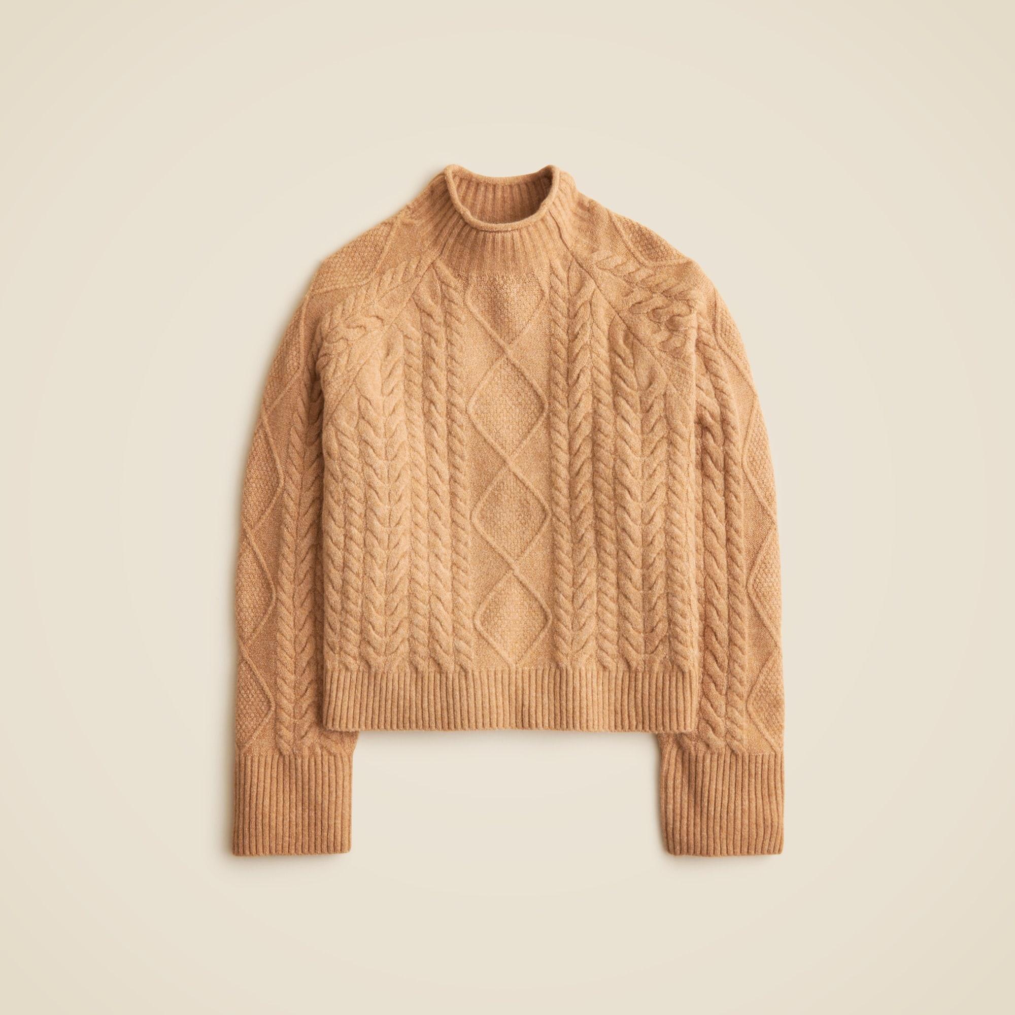 Cable-knit Rollneck™ sweater in Supersoft yarn Product Image