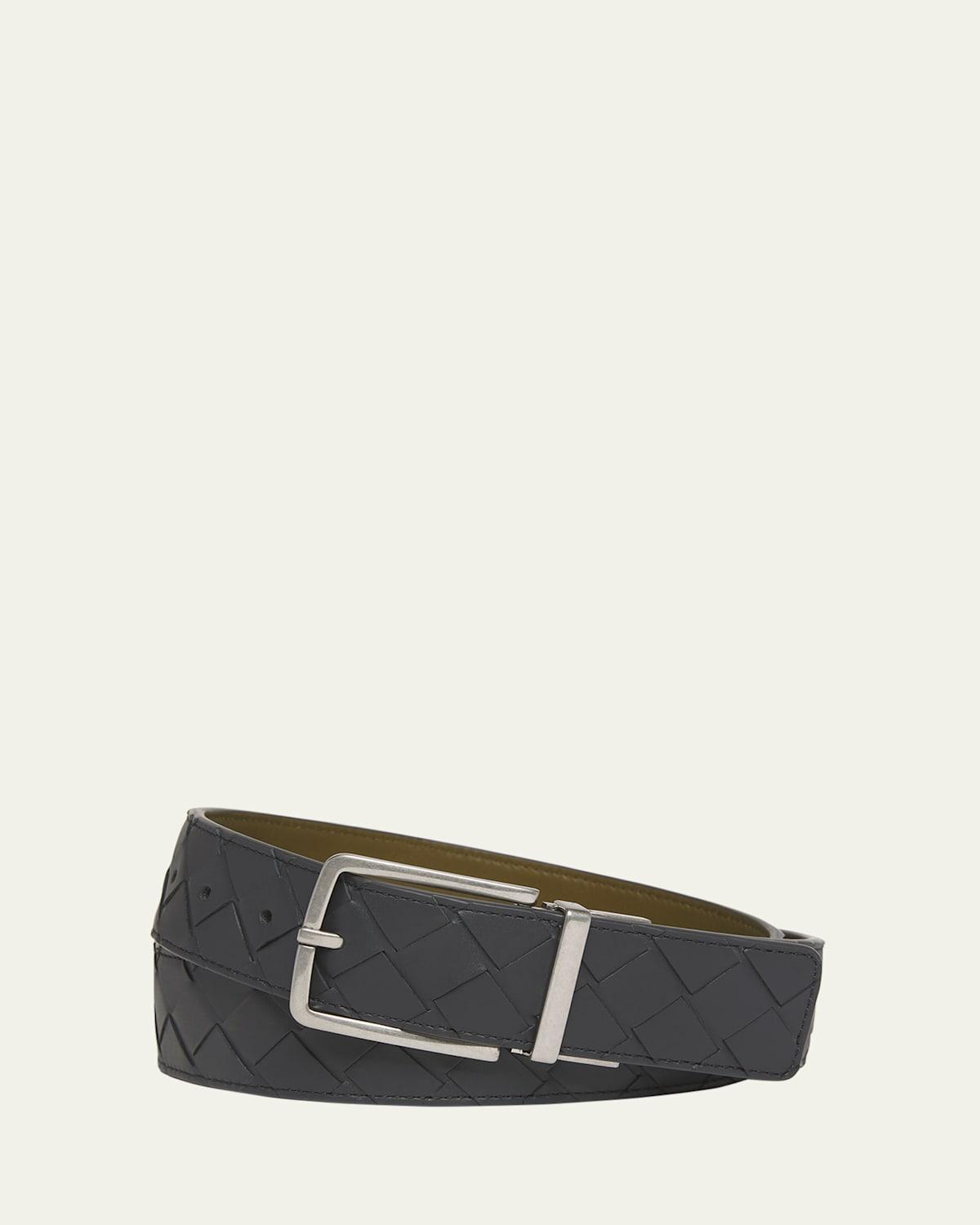 Mens Reversible Intrecciato Leather Belt Product Image