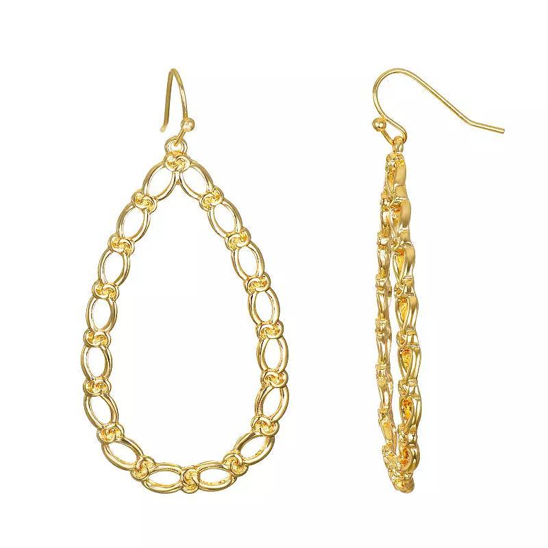 Emberly Gold Tone Knot Chain Drop Earrings, Womens, None Product Image