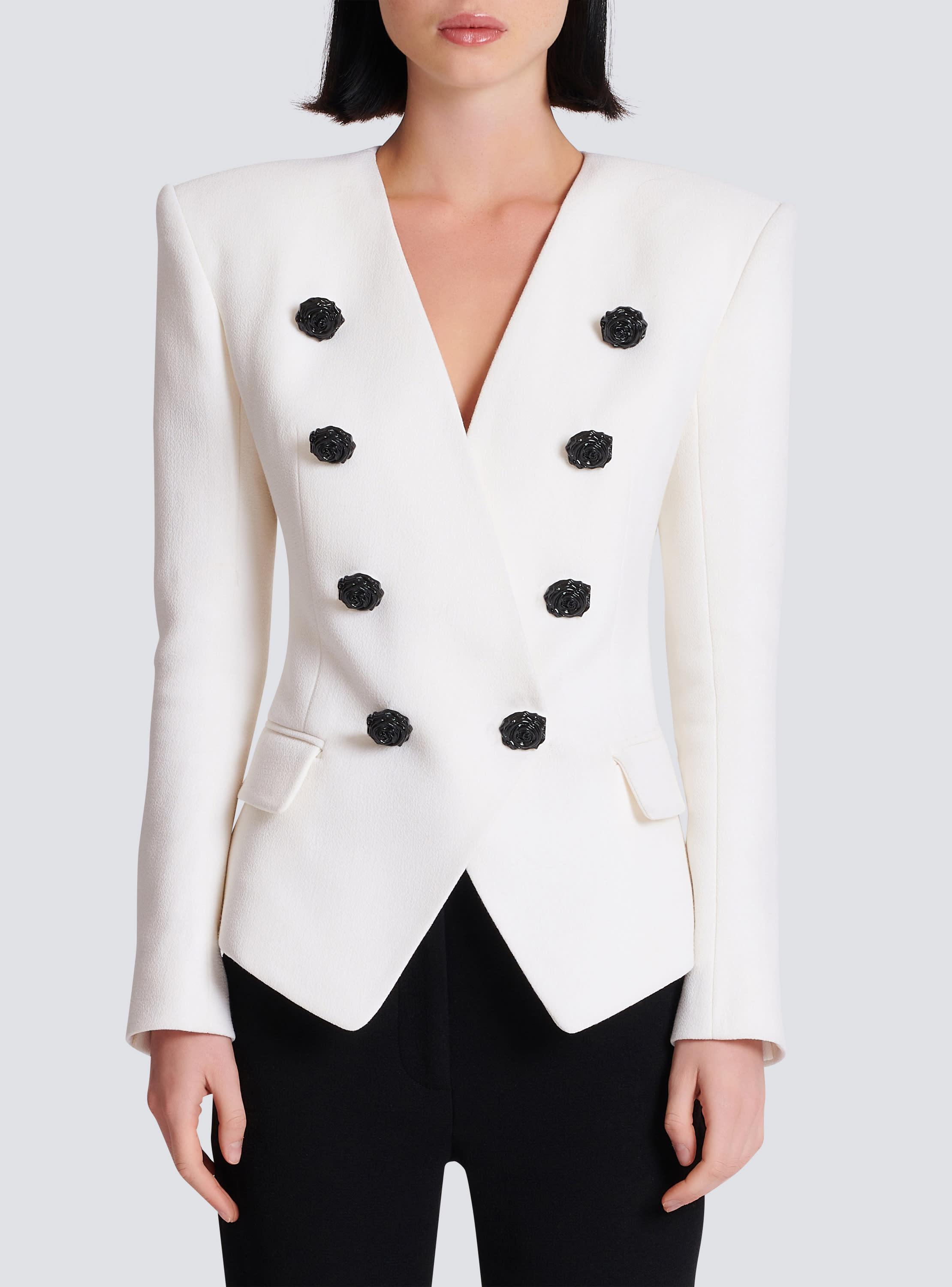 8-button double crepe jacket Product Image