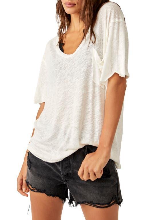 Free People All I Need Linen & Cotton T-Shirt Product Image