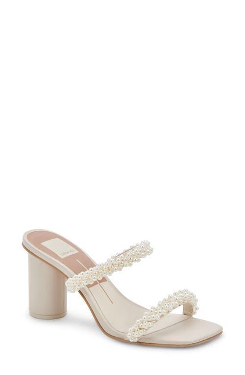 Dolce Vita Womens Noel Square Toe Imitation Pearl Strap High Heel Sandals Product Image