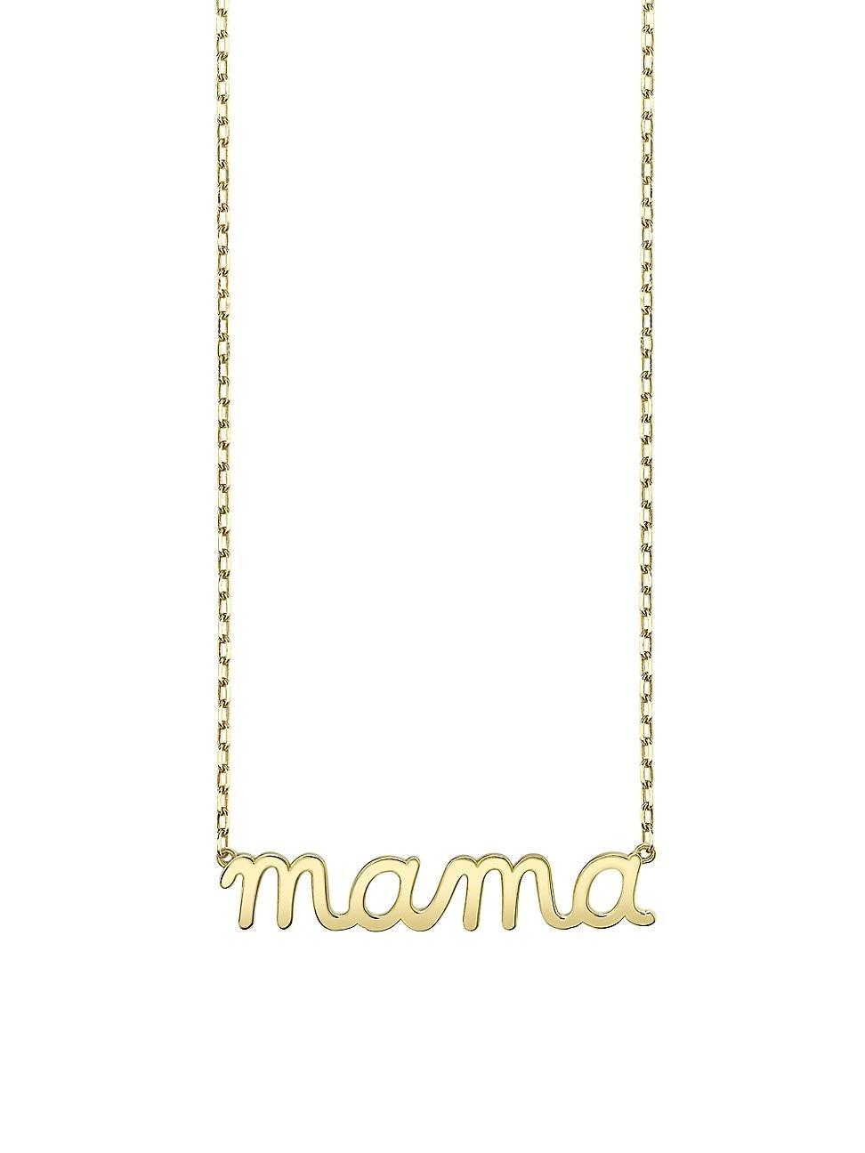 Womens Pure 14K Yellow Gold Mama Pendant Necklace Product Image