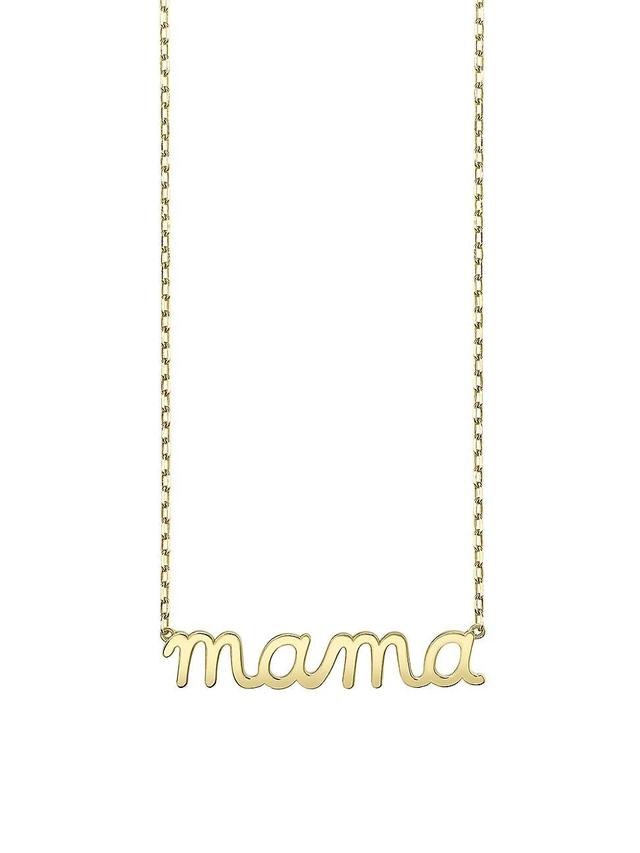 Womens Pure 14K Yellow Gold Mama Pendant Necklace Product Image