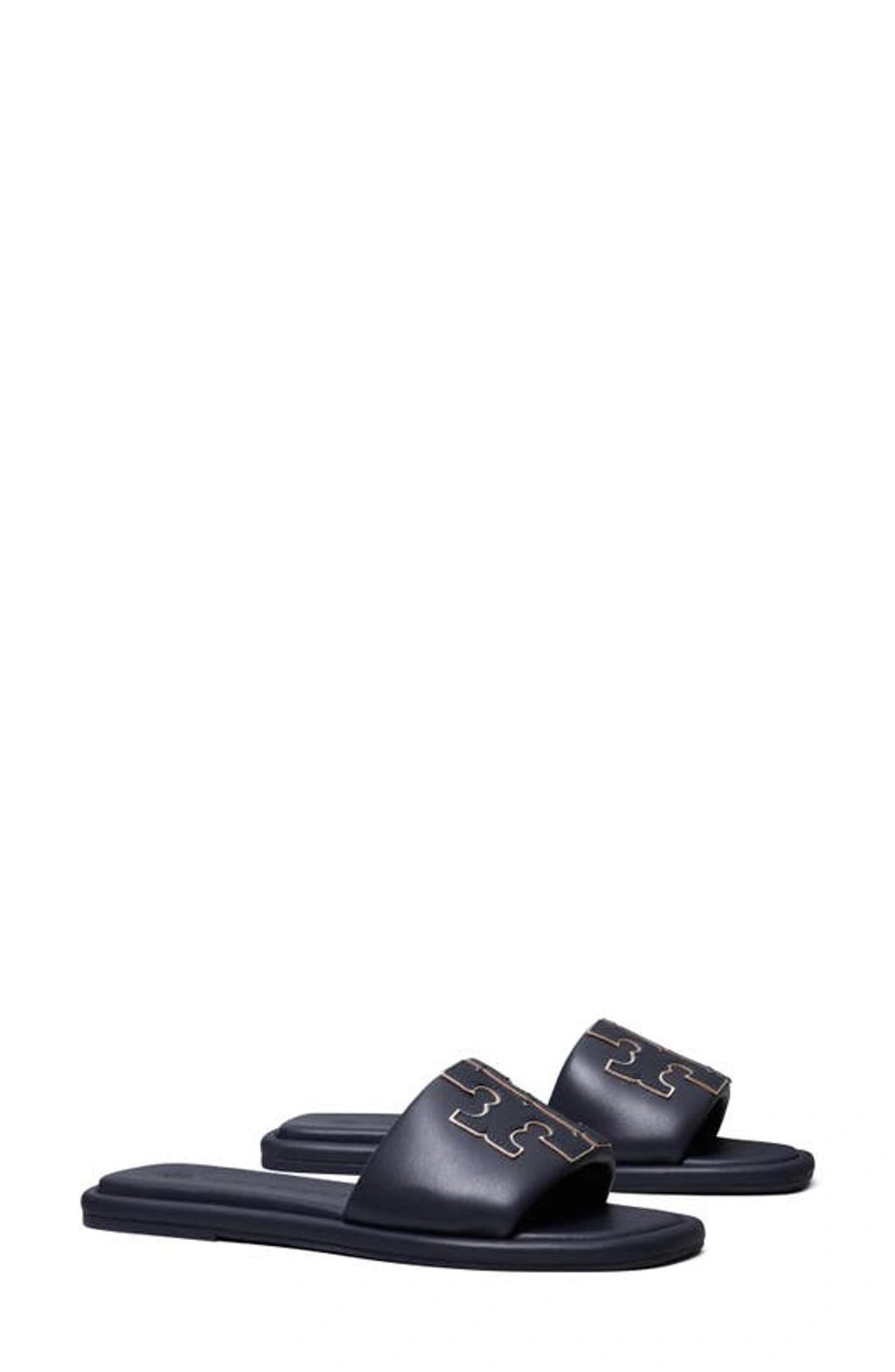 TORY BURCH Ines Leather Slides In Black Product Image