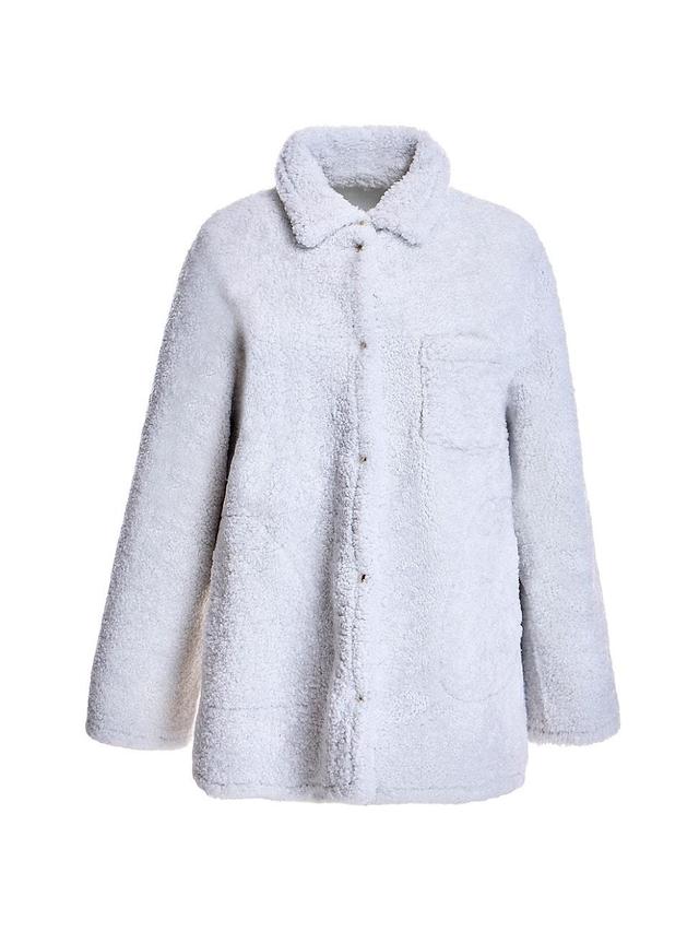 Womens Oversized Shearling Shirt-Jacket Product Image