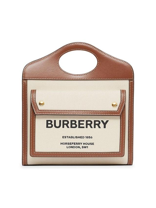 burberry Mini Logo Canvas & Leather Pocket Bag Product Image