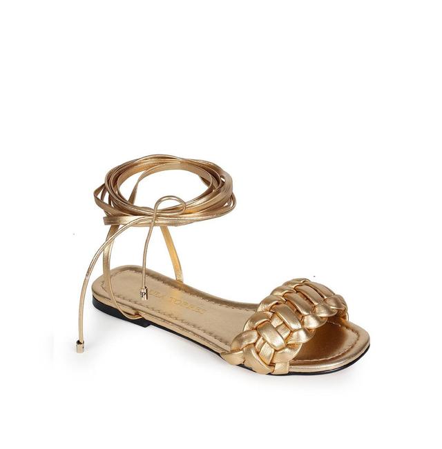 Paula Torres Womens Francesca Lace up Flat Sandal Product Image