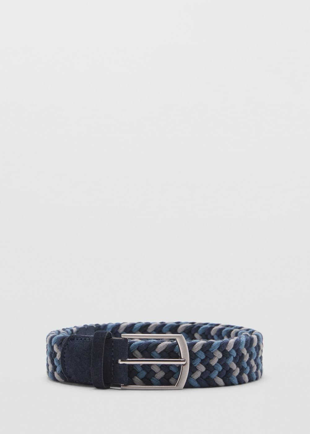 MANGO MAN - Braided elastic colored belt dark navyMen Product Image