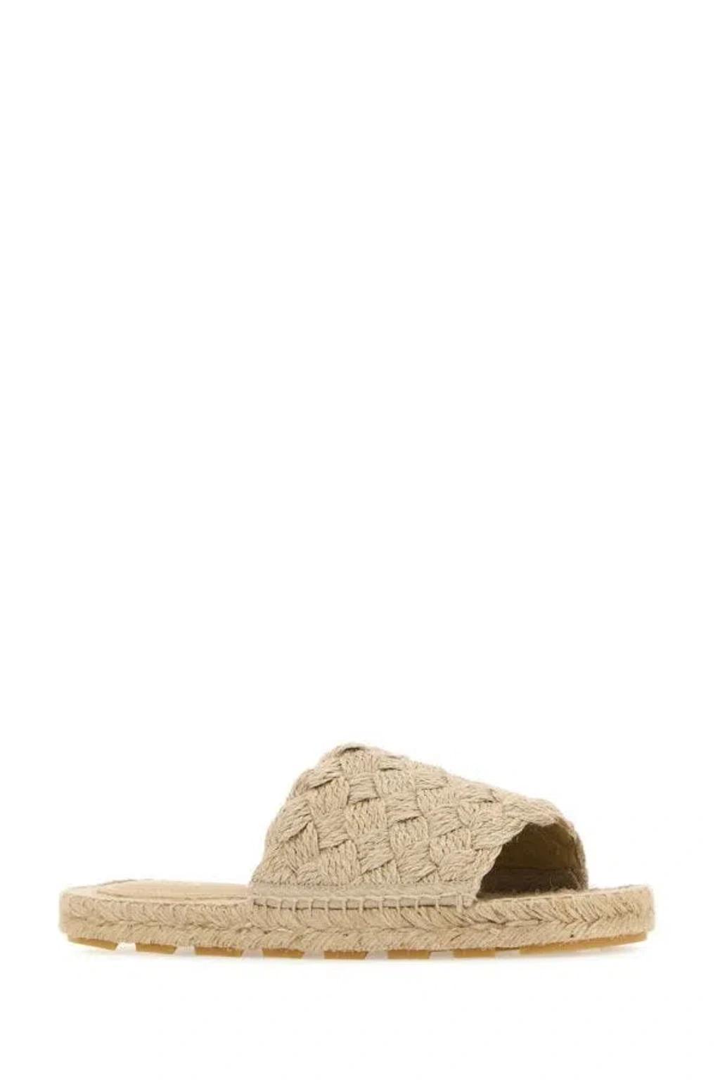 BOTTEGA VENETA Women's Jack Rafia Flat Sandals In Brown Product Image