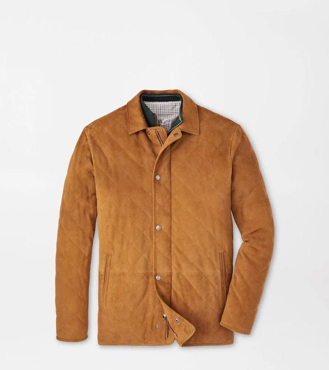 Peter Millar Mens Suffolk Suede Coat | Color: Whiskey | Size: S Product Image