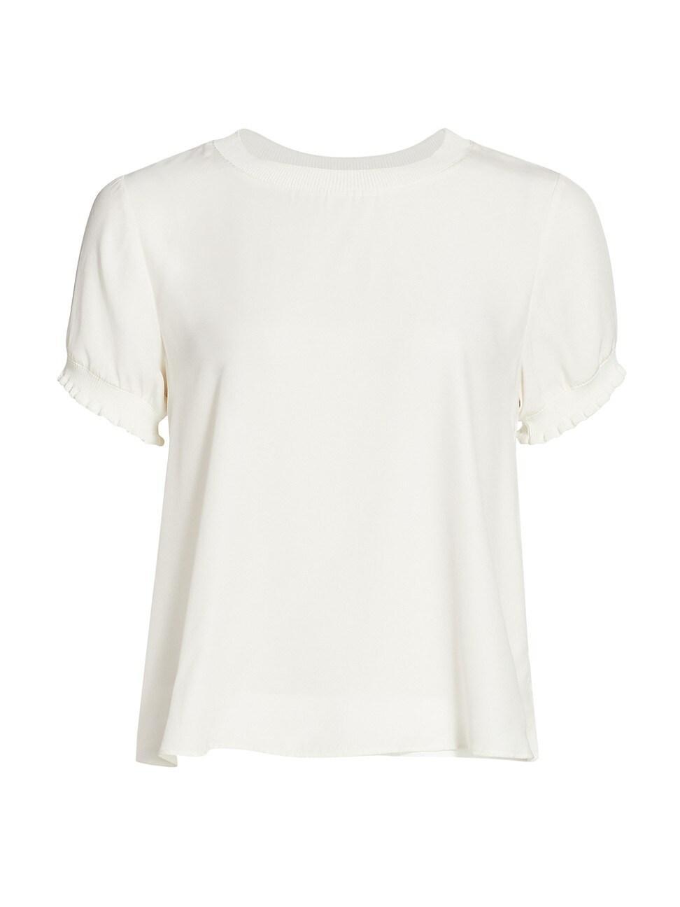 Cinq a Sept Lenny Short-Sleeve Silk Top Product Image