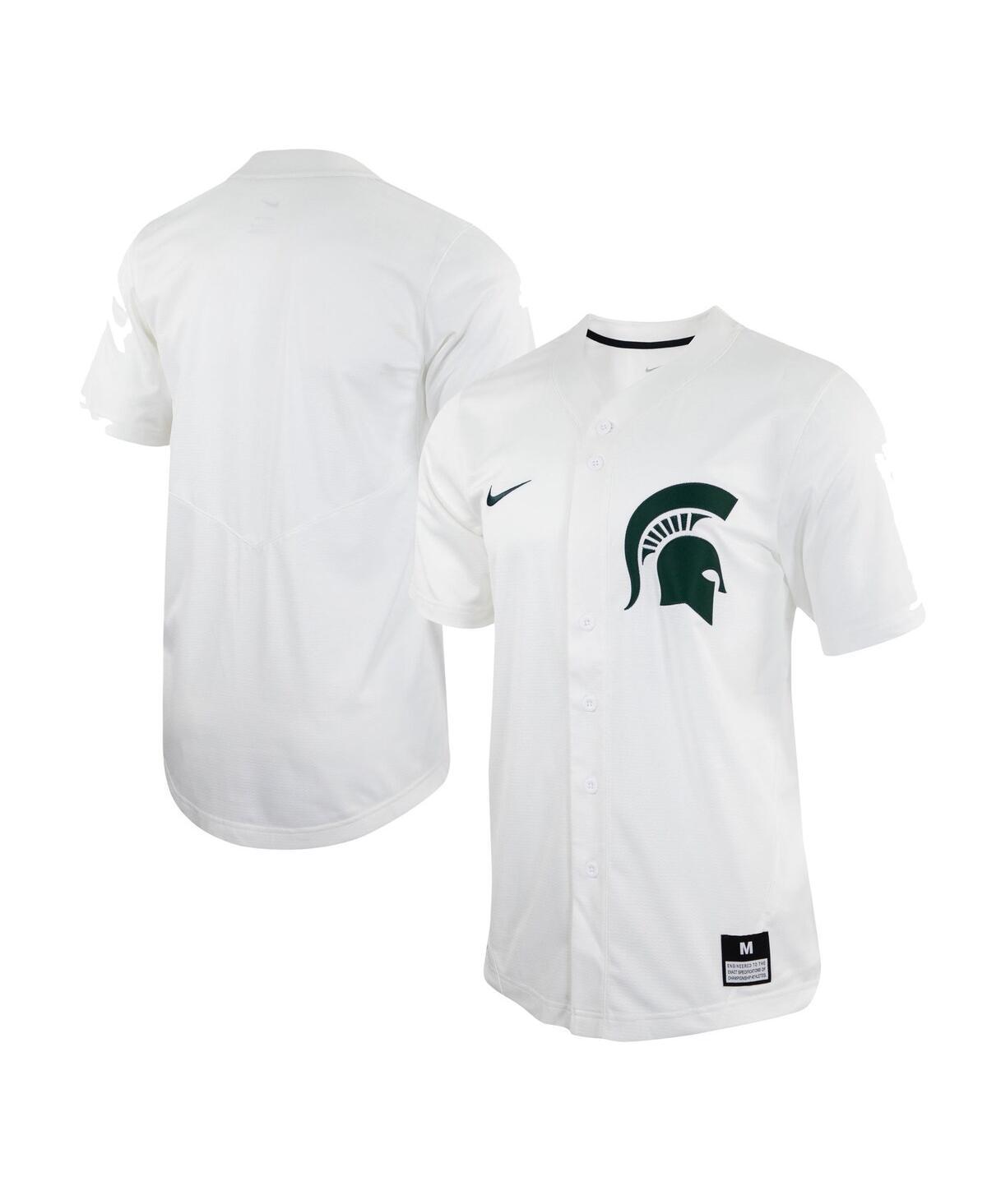 Mens Nike White Michigan State Spartans Replica Baseball Jersey - White Product Image