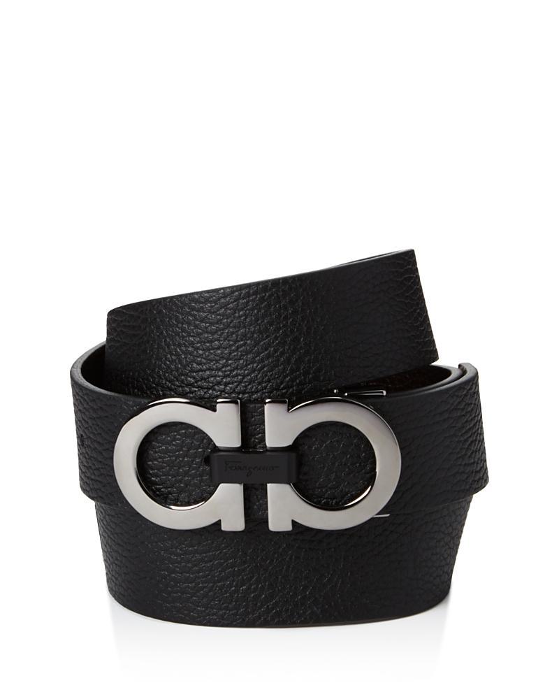 Men's Reversible Leather Double-Gancio Belt Product Image