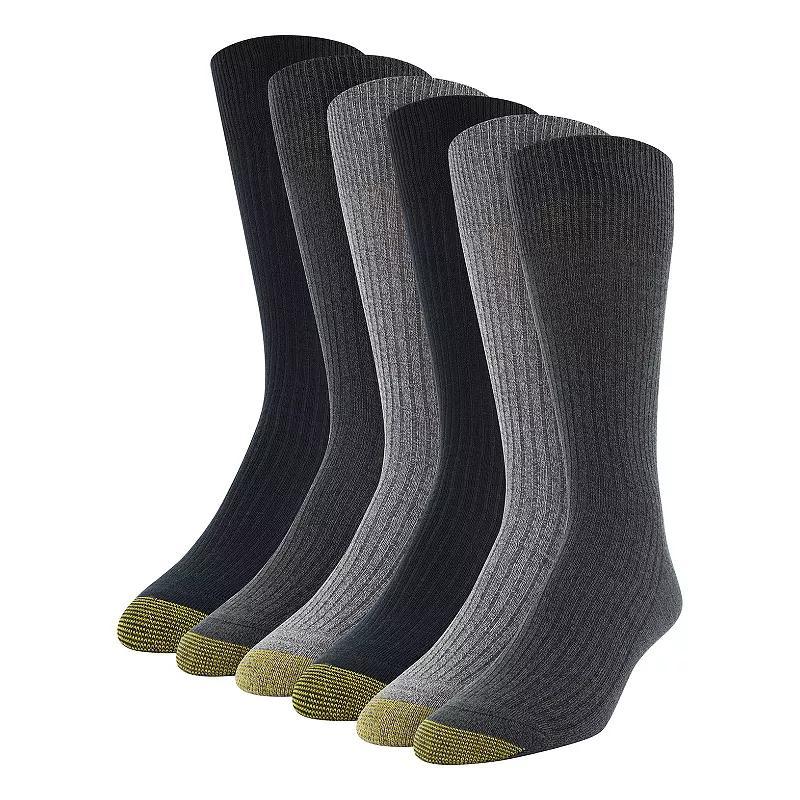 Mens GOLDTOE 6-pack Stanton Crew Socks Grey Product Image