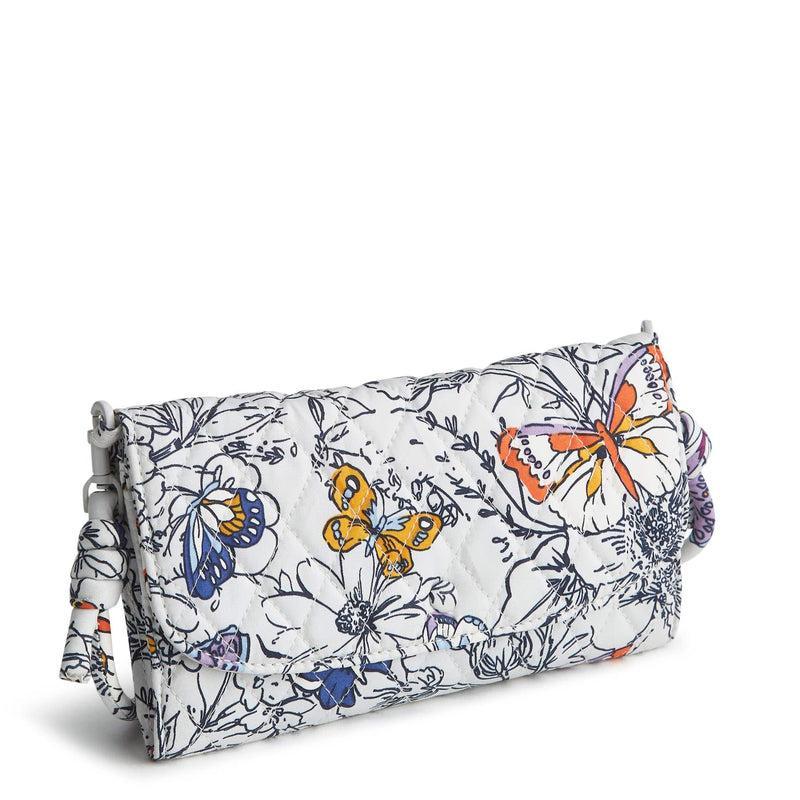 Vera Bradley Wildwood Wallet Crossbody Women in Wing + Bloom Gray Product Image