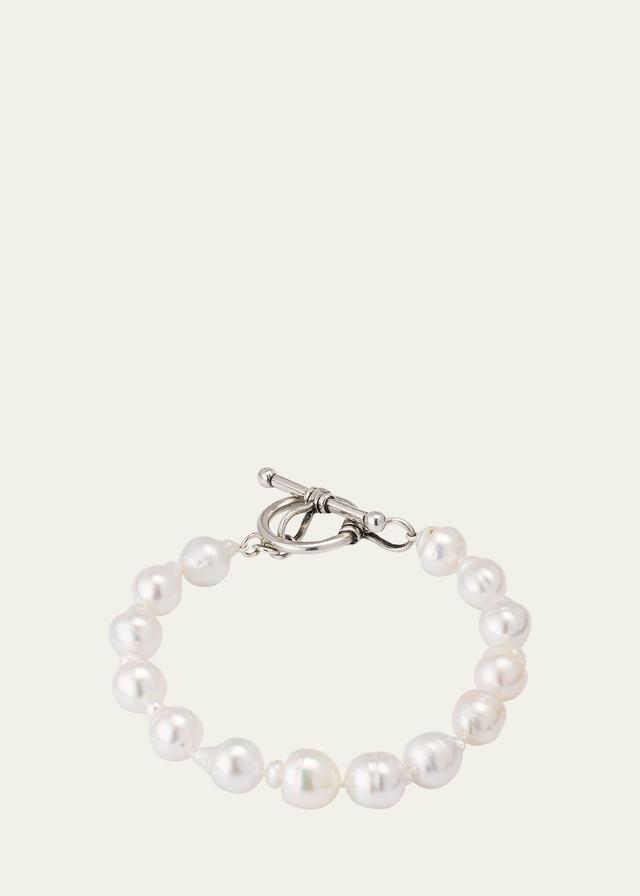 Mens Sterling Silver South Sea Pearl Bracelet Product Image